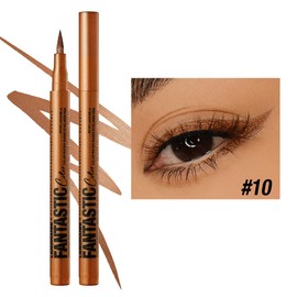 MIRUOKOU Multicolor Eyeliner 12 Colors Liquid Color Eyeliner, Extra Fine, Waterproof and Sweatproof, Long Lasting, For Beginners - 10# Light Brown