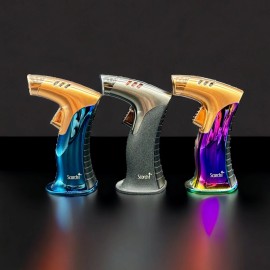 Scorch Torch Single Jet Scorch Torch Lighter Full Metal Butane Refillable 61518 - Silver