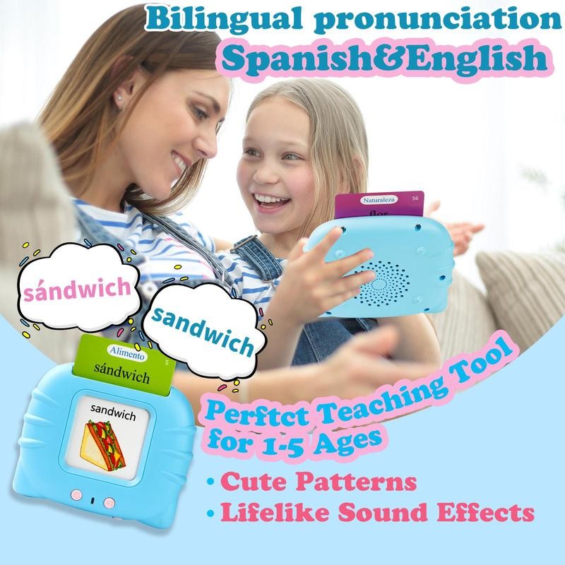 Bilingual English & Spanish Interactive Talking Flash Cards Learning Toy