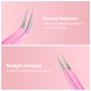 2Pcs Lash Tweezers For Eyelash Extensions,Fiber Tip Lash Tweezers,Precision Stainless