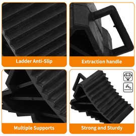 2pcs Wheel Chocks With Handles, Anti-Slip Ridged Wedges Support, Plastic Trailer Tyre Savers Brake Stoppers, Heavy Duty Chock for Caravan Horsebox, Motorhome, Car, Motorbike,Campervan, Motorcycle