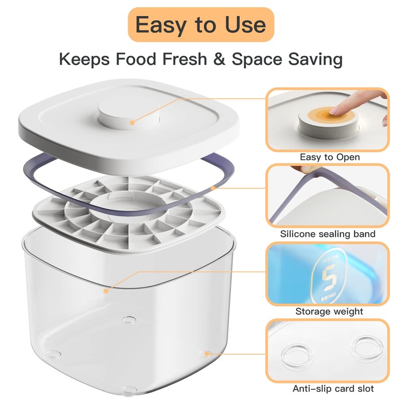 LivLab 10 Lbs Storage Container Bin Rice Dispenser with Measuring