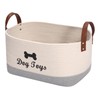 Geyecete X-Large Cotton Rope Dog Basket with Leather handle Blanket