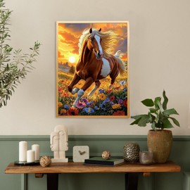 KEYIFA Running Horse Painting by Numbers Adults, Painting by Numbers Kits with Brushes and Acrylic Paints, DIY Oil Painting Set Painting Crafts Canvas Picture Adults, Home Decoration 30 x 40 cm