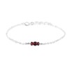 Dainty crystal garnet anklet in 925 sterling silver - 8"