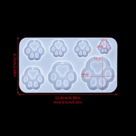 Resin Earring Molds, 2 Pack Puppy Dog and Cat Animal Paw Silicone Molds Keychain Pendant Molds Silicone Molds for Resin Jewelry, DIY Art Craft (A)