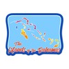 Die Cut Sticker Bahamas, Colorful Map of The Islands, Contour