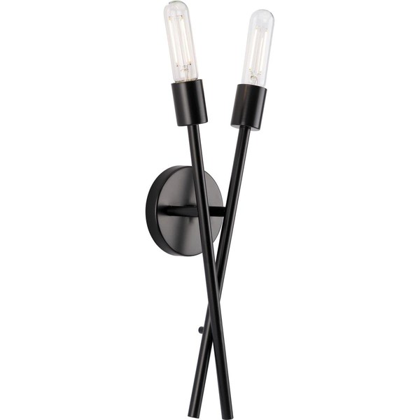 Progress Lighting P710027-31M Astra Collection 2-Light Matte Black Modern Wall