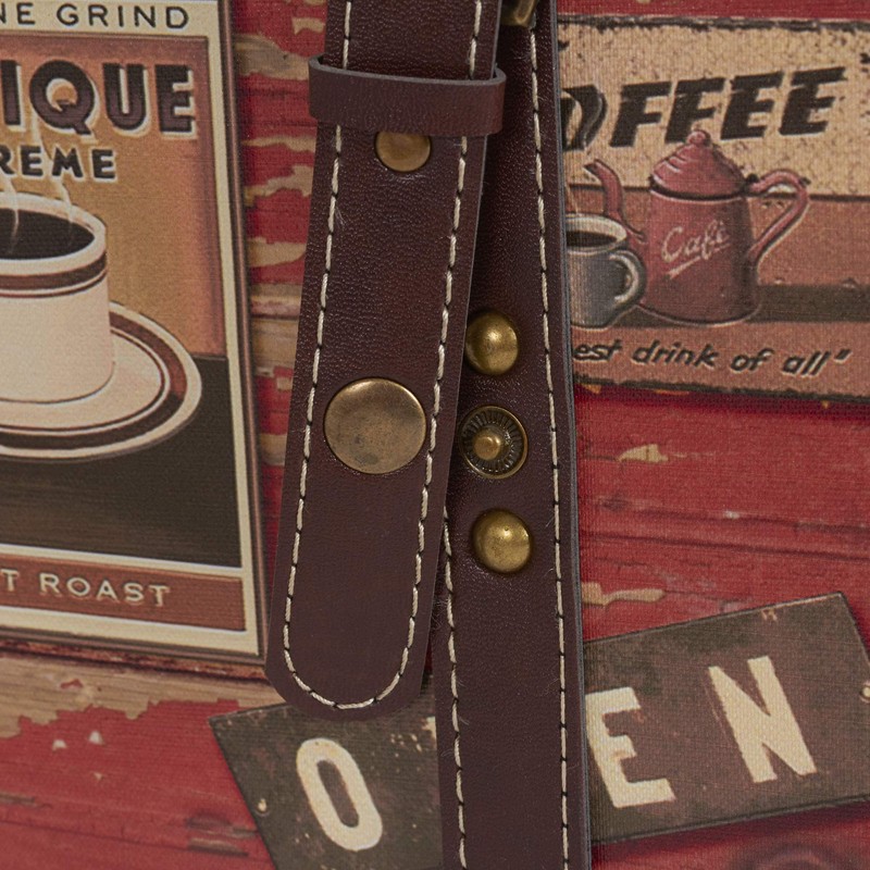 Household Essentials Medium Decorative Trunk, Coffee Shop Faux Decoupage, Antique