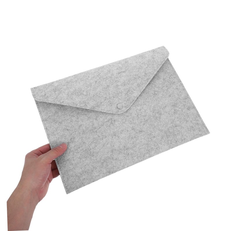 SEWACC Felt Document Carrier Bag with Button Closure Portable Organizer