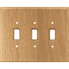 Brainerd 126430 Wood Square Triple Toggle Switch Wall Plate /
