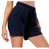 Ksmien Bermudas de algodón de punto para mujer con bolsillos