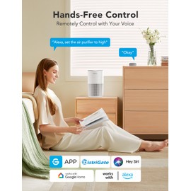 GoveeLife Mini Air Purifier for Bedroom, Smart Filter Air Purifier with App Alexa Control for Pet Hair, Odors, Pollen, HEPA Portable Air Cleaner with 3 Speeds, 2 Modes, Timer, Aroma for Home