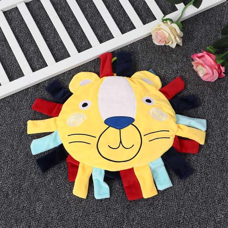 Infant Pillow Cartoon Animal Doll Soothing Baby Comforting Plush Rattle