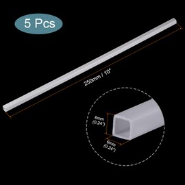 MECCANIXITY Plastic Model Tube ABS Square Tube 1/4"x1/4"x10" White Easy Processing for Architectural Model Making DIY 5 Pack