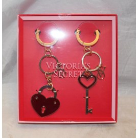 Victoria's Secret Key to Your Heart Bag Charm Key Chain Ring Set - Lock and Key
