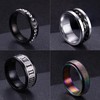 Adramata Men's Stainless Steel Rings Set, Anxiety Rings, Cool Band