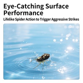 ZGGAZCA Spider Fishing Lure for Bass Weird Maker Lures Hollow Body Weedless Swamp Accessories, 2" Freshwater Bait Deals for Anglers Natural Walking Action