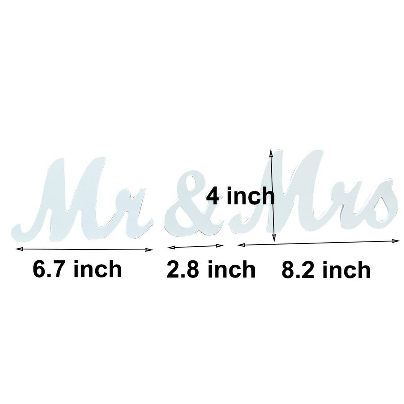 Amajoy Mr & Mrs Wooden Letters Wedding Table Decoration Available