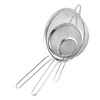 3X Kitchen Sieves Stainless Steel Mesh Design Long Handle Food