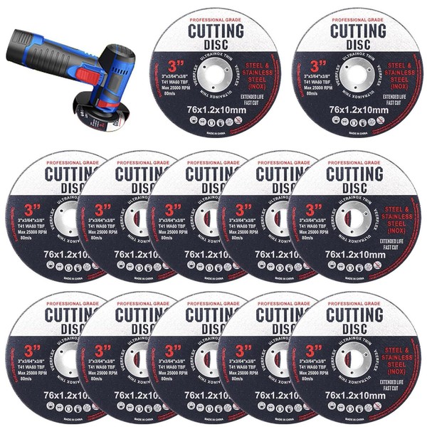 76mm Cutting Disc, 12 Pcs Angle Grinder Discs for Metal,