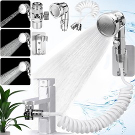 Weploda Waschbecken Duschkopf Set, Waschbecken Handbrause, Handbrause Set Extern, Abnehmbarer Duschkopf Waschbecken, Mit Drei Modi 1,5 m Waschbecken Duschkopf, Für Bad, Küche(3 Modi)