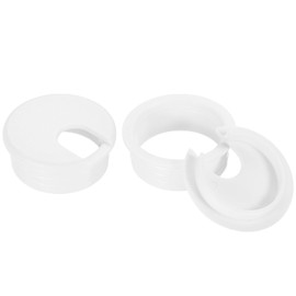 QUARKZMAN Cable Hole Cover, 2 Pieces 45mm/1-3/4" ABS Desk Cable Wire Grommet Hole Cover for Office Computer Desk Wire Organizer, White
