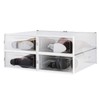 PARANTA 4-Piece Boot and Shoe Storage Box, Stackable Clear Plastic