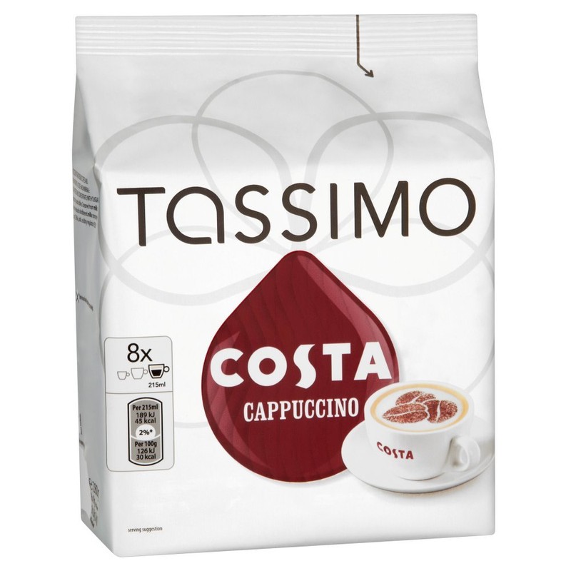 Tassimo Costa Cappuccino Coffee (16 pods, 8 servings)