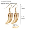 18K Gold Plated Tiger Teeth Stainless Steel Dangle Hook Earrings