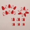BABALA Press on Nails Medium Almond Fake Nails Red Glue