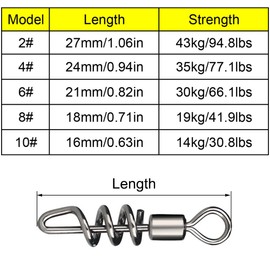 100 Pieces Strength 43kg Fishing Barrel Swivels Fishing Rolling Swivels Fishing Tackle Swivel Barrel Fishing Connecting Swivels for Sea Fishing Line Hook Swivels (Length 27mm)