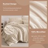 Masaca King Size Comforter Set(106"x95"),Wheat Ruched Bedding Comforter,Farmhouse Shabby Boho