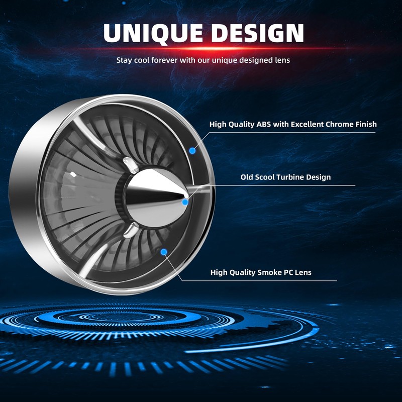 FATECIM 2" Turn Signal Light Covers Turbine Replacement Smoke Lenses