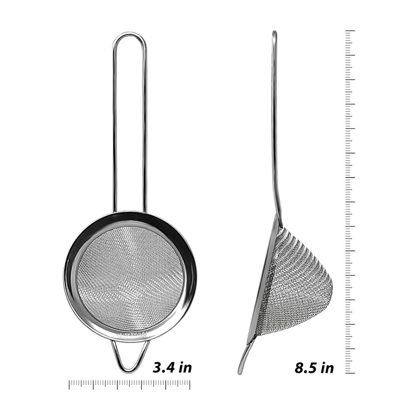 Makerstep 304 Stainless Steel Fine Mesh Strainers for Kitchen. Food