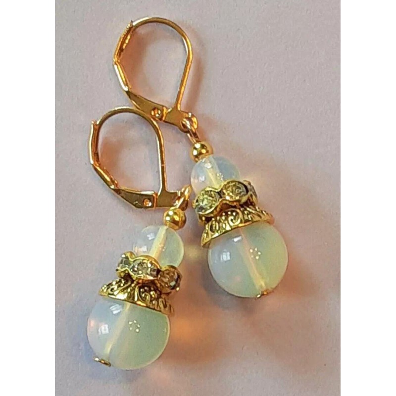 handcrafted by BeJay double OPALITE & AB Rhinestone roundel GP