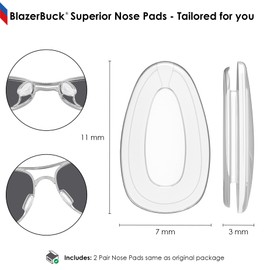 BLAZERBUCK Clear Replacement Nose Pads Nose Piece for Oakley Feedback Sunglass OO4079 - Clear 2 Pairs
