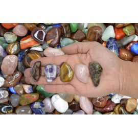 Fantasia Materials: 5 lbs Rare Assorted Tumbled Stone Mix from Africa 1" to 1.25" avg. (Size #7)
