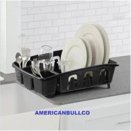 Sterilite Dish Drying Rack, Sterilite Dish Rack with Self Draining Base, Black