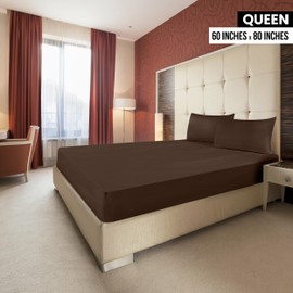 Utopia Bedding Queen Fitted Sheet - Bottom Sheet - Deep Pocket - Soft Microfiber -Shrinkage and Fade Resistant-Easy Care -1 Fitted Sheet Only (Brown)