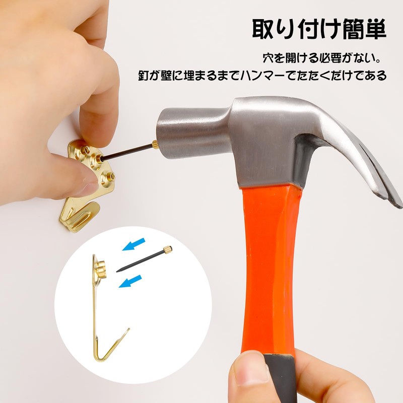 girldate Wall Hanging Hooks (10 Pieces) with Nails, Safe Load
