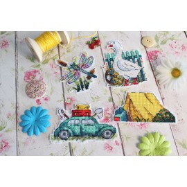 MP Studia Summer. Magnets SR-579 Plastic Canvas MP Studia Counted Cross Stitch Kit