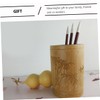 Tofficu 1pc Bamboo Pen Holder Creative Carving Design for Desk