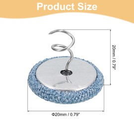 sourcing map 24Pcs Upholstery Tacks Twist Pin, 20mm Bed Skirt Pins Fabric Covered Button Twist Pins for Slipcovers Bed Skirts Armchair Caddies Furniture Cover, Gray-Blue