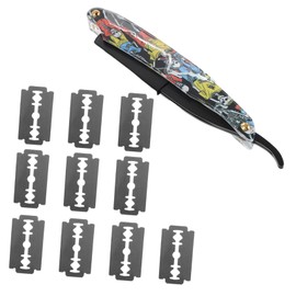 Mikinona Manual Beard Shaver Kit Classic Style Throat and Eyebrow Razor Stainless Steel Blade for Men and Women