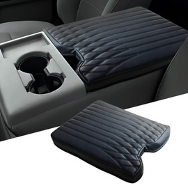 Center Console armrest Cover Compatible with Ford F150 2015-2024 and F250 F350 F450 2017-2024 Leather arm Rest lid Middle Console armrest Cover Accessories(for 40/20/40 Jump Seat Console)