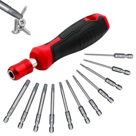 12 Pcs Torx Head Screwdriver Bit Sets Tamper Proof Torx Bit Set Star Screwdriver Set With Hole 1/4 Inch Security Torx Set Magnetic Security Hex Bit Set For Car Fixings Screwdriver, Impact Drill T6-T40