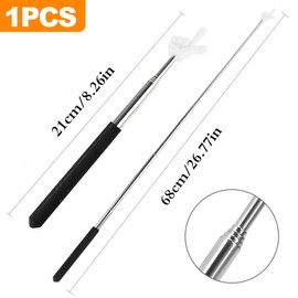 OioTuyi Extendable Stainless Steel Pointing Stick Telescope (Black) - Index Finger Stick for Teachers, Classrooms & Presentations, Retractable Finger Pointer Stick