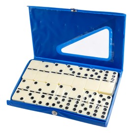 Lotsdonxia Double Six Dominoes Set – Traditional 28-Piece Dominoes with Blue Box, Retro Design for Kids & Adults Board Games and Festival Parties