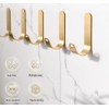 YANROO Gold Brass Hooks, J-Shaped Towel Robe Hook on Wall
